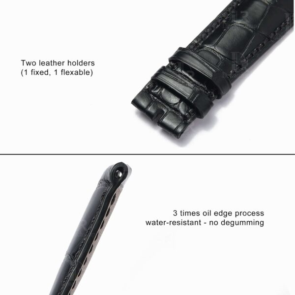 Custom alligator leather jaeger lecoultre watch bands for JLC Master watches - OEM leather watch band for sale