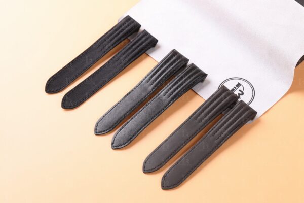Custom brown black caflskin leather strap and nylon for Cartier Roadster watch band