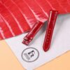 Custom handmade red crocodile leather strap for Zenith ELITE STAR watch band (1)