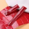 Custom handmade red crocodile leather strap for Zenith ELITE STAR watch band
