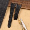 Custom leather strap fit for Patek Philippe Twenty-4 4910 4920 Black alligator watch bands – handcradted (1)