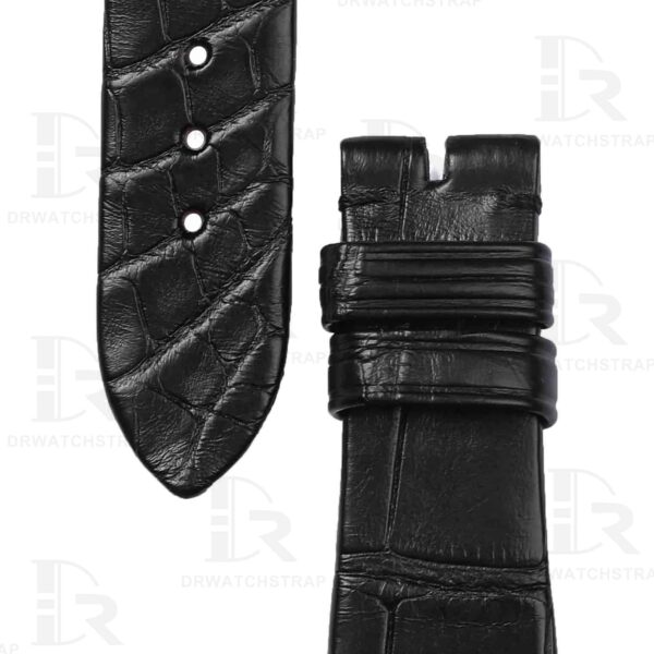 Custom leather strap fit for Patek Philippe Twenty-4 4910 4920 Black alligator watch bands – handcradted (3)