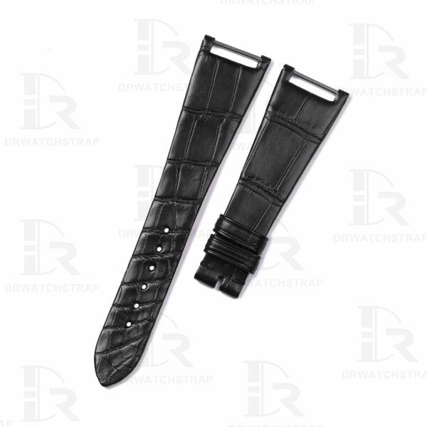 Custom leather strap fit for Patek Philippe Twenty-4 4910 4920 Black alligator watchbands – handcradted (1)