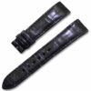 Custom strap fit for Jaeger-Lecoultre Reverso Q7038493 black crocodile leather replacement watch band - OEM