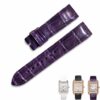 Custom strap fit for Jaeger Lecoultre JLC Reverso Squadra Lady Duetto purple crocodile leather Purple alligator replacement watch band - OEM