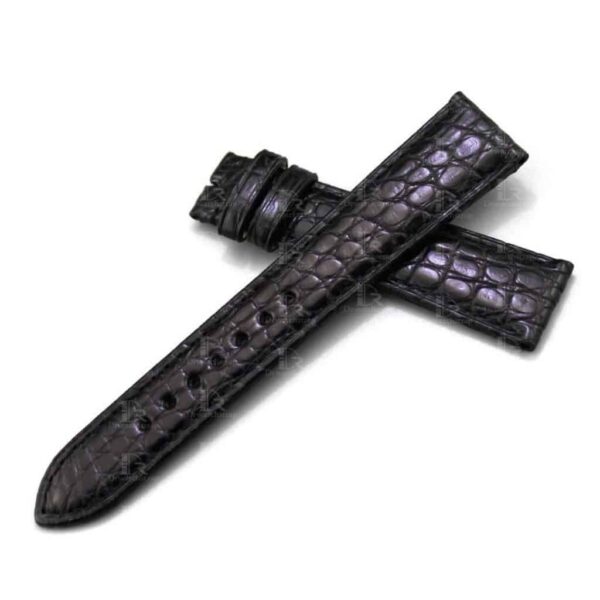 Genuine best quality handmade American Alligator black Round-scale Glashutte Senator leather strap and watch band replacement for Glashutte Senator 39-31-34-42-04 with 19mm 20mm 22mm lug size watchbands at a low price