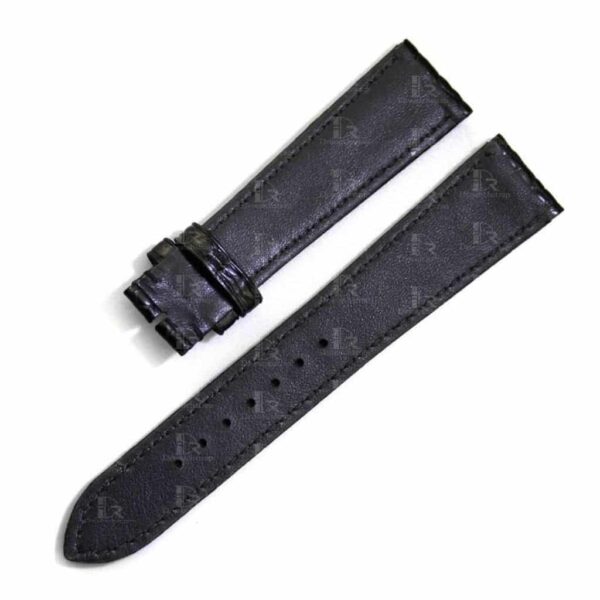Genuine best quality handmade American Alligator black Round-scale Glashutte Senator leather strap and watch band replacement for Glashutte Senator 39-31-34-42-04 with 19mm 20mm 22mm lug size watchbands at a low price