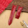 OEM leather strap for Franck Muller Double Mystery red alligator replacement watch bands