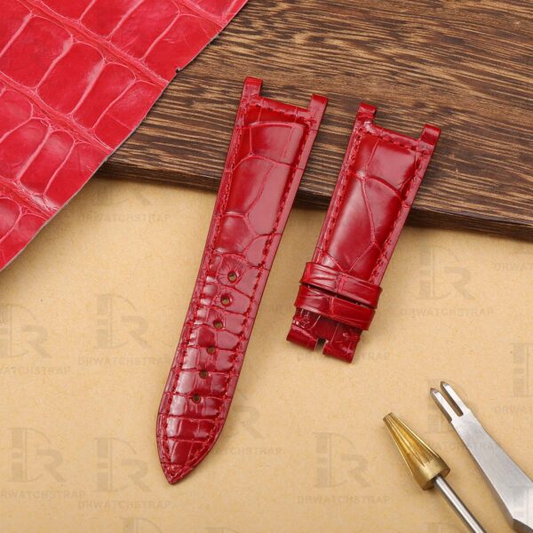 OEM leather strap for Franck Muller Double Mystery red alligator replacement watch bands
