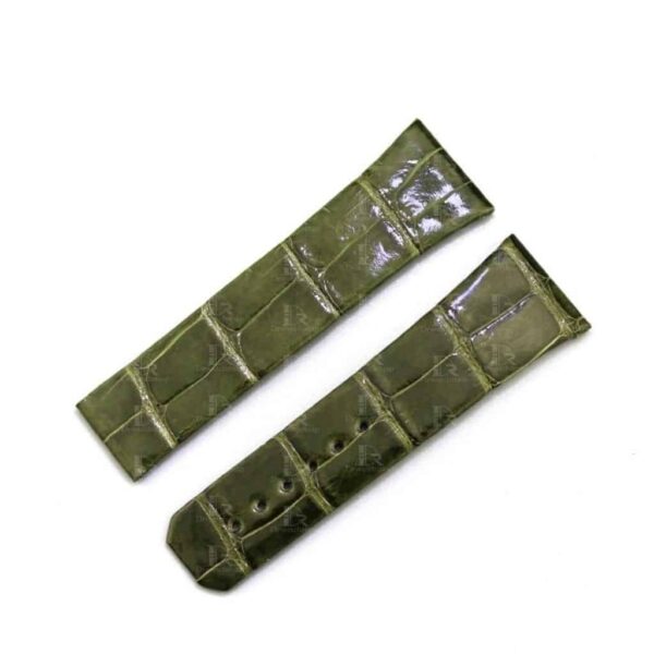 custom Omega Constellation watch leather strap for Omega watch band replacement olive green 23mm alligator watchbands