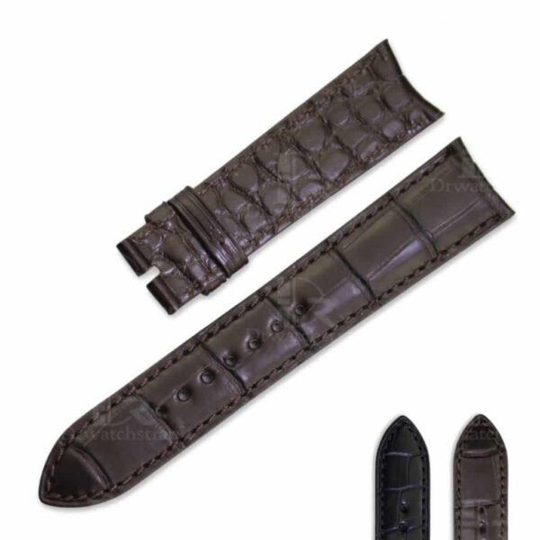 Custom Vacheron Constantin Melta 81180 Crocodile leather strap black brown alligator watch band