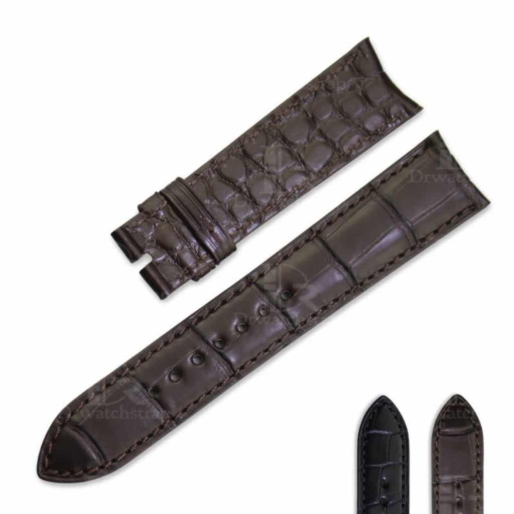 Custom Vacheron Constantin Melta 81180 Crocodile leather strap black brown alligator watch band