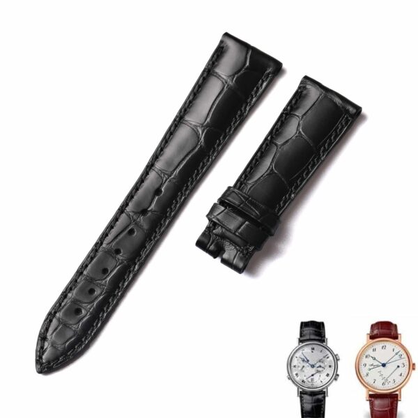 Custom best quality replacement black alligator crocodile Breguet leather strap and watch band for Breguet Tradition 5707 7787 luxury watch - OEM watchbands and straps online for sale at a low price