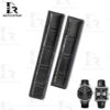 Buy Custom Black alligator leather watch band for Tag Heuer Monaco Carrera Heritage strap (1)