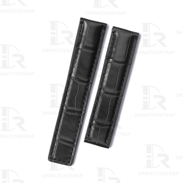 Buy Custom Black alligator leather watch band for Tag Heuer Monaco Carrera Heritage strap (2)