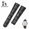 Buy Custom Oris Chet Black Alligator leather strap 20mm 21mm 22mm Handmade watch band (1)