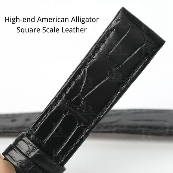 High-end American alligator leather square scale watch band
