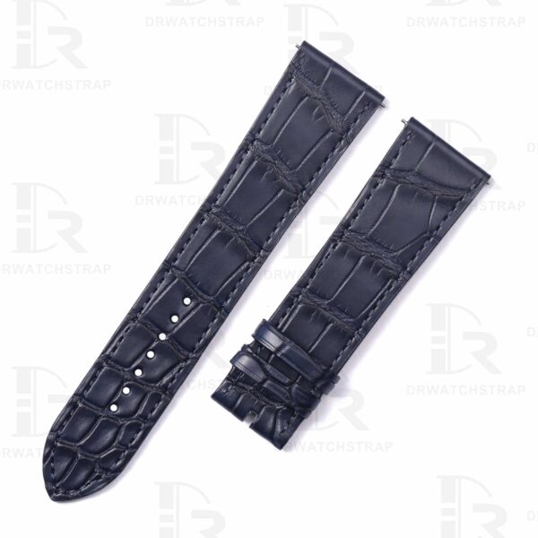 Custom alligator leather watch band for Hermes Cape Cod Heure H Dark Blue strap
