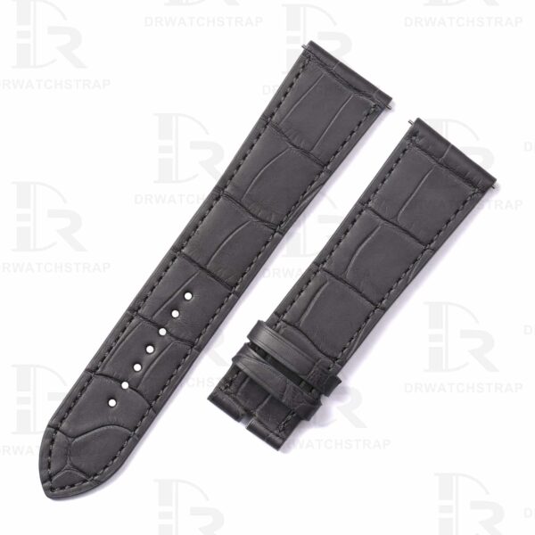 Custom alligator leather watch band for Hermes Cape Cod Heure H Dark Gray strap (2)