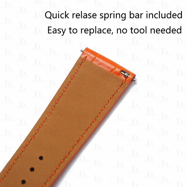 Custom alligator leather watch band for Hermes Cape Cod Heure H Quick release spring bar easy change