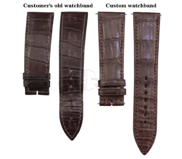 Custom handmade alligator leather watch band for PIAGET Black Tie ALTIPLANO strap