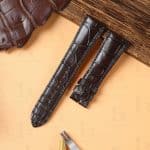 Custom handmade replacement brown Alligator leather strap for Hermes Cape Cod Heure H Double wrap tour watch band