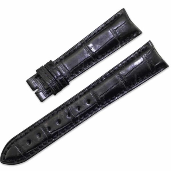 Handmade alligator watchbands for Vacheron Constantin Traditionnelle 81180 85180 black leather strap - Customized