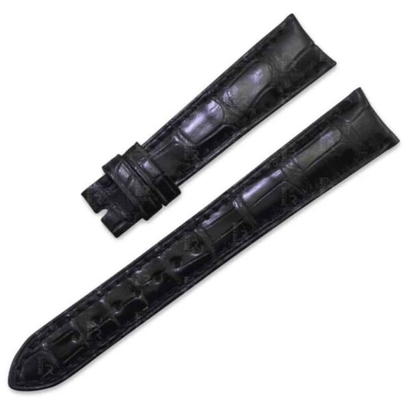 Handmade alligator watchbands for Vacheron Constantin Traditionnelle 81180 85180 black leather strap - Customized