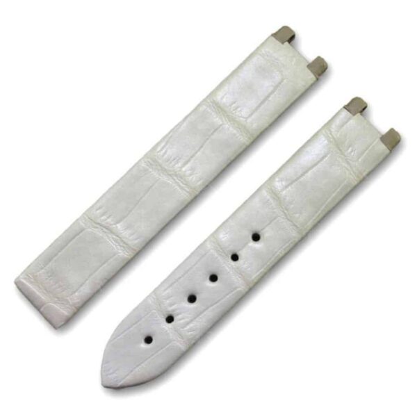 Handmade pearl white Alligator Leather watch band fit for Omega DeVille