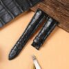 Custom replacement black alligator crocodile Breguet leather strap and watch band for Breguet Tradition 5707 7787