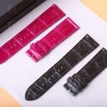 Custom Pink black Alligator leather watchband for Hermes Cape Cod H Arceau