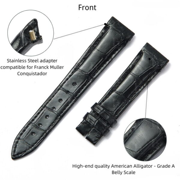 Replacement Aftermarket leather watch strap for Franck Muller Conquistador 8006 SC