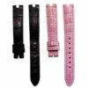 Replacement Belly-Scale alligator strap for Chopard Happy Diamonds Cartier Baignoire ladies pink black watch band