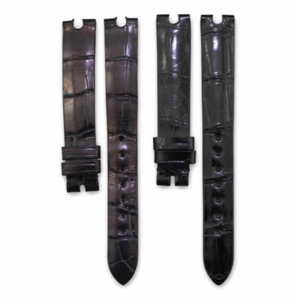 Square-scale Alligator Leather strap for Chopard Happy Diamonds (pink, black)