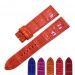 Replacement Leather watch band fit for Hermes watch orange alligator leather strap
