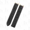 Replacement Omega Deville Ladymatic Alligator leather watch strap Black alligator 16mm custom watchband