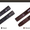 Replacement Omega Deville strap black brown alligator watch band leather replacement