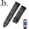 Replacement alligator watch band for Jaeger-Lecoultre Reverso black leather strap (1)
