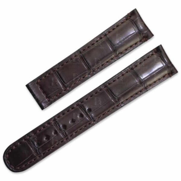 alligator leather watch band replacement for oris chet baker dark brown leather strap - customzied