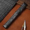 buy custom Replacement alligator watchband for Jaeger-Lecoultre Reverso black leather straps (1)