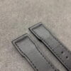 Custom Black calfskin leather watch band for IWC Pilot 21mm