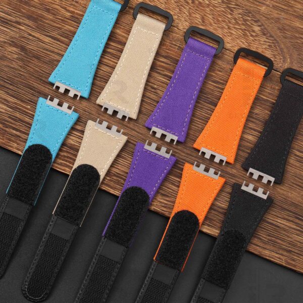 Custom Beige nylon velcro watch band for Hublot Big Bang 642 (2)
