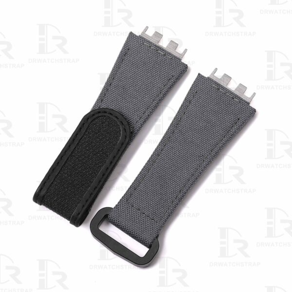 Custom Dark Grey nylon velcro watch band for Hublot Big Bang 441