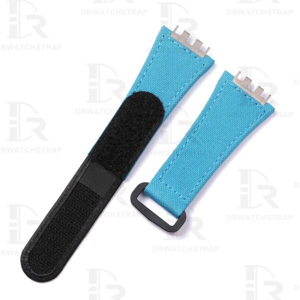 Custom ICE Blue nylon velcro watch band for Hublot Big Bang 642