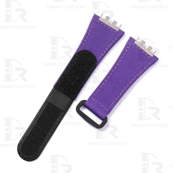 Custom Purple nylon velcro watch band for Hublot Big Bang 642