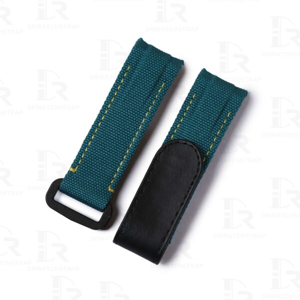 Handmade custom green canvas velcro strap for Rolex DIW Daytona watch band replacement