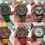 Rolex Daytona orange leather strap watch band (1)