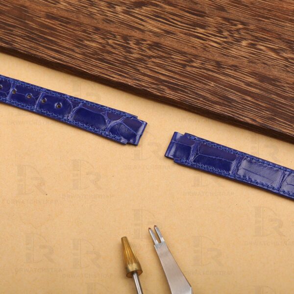 Buy Custom Chopard La Strada diamond Blue Alligator leather strap low price straps (2)