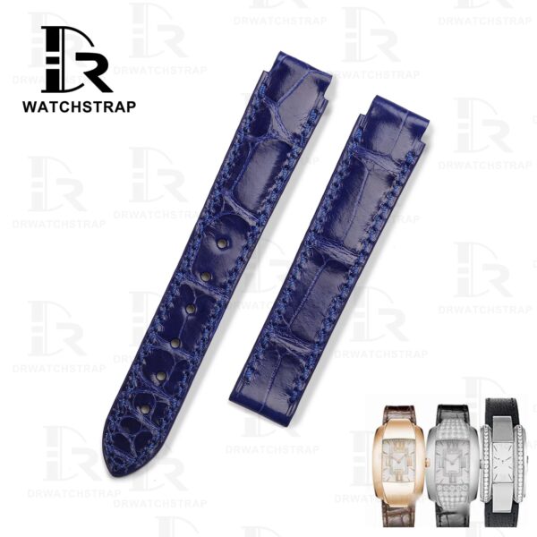 Buy Custom Chopard La Strada diamond Blue Alligator leather strap low price watchband (1)