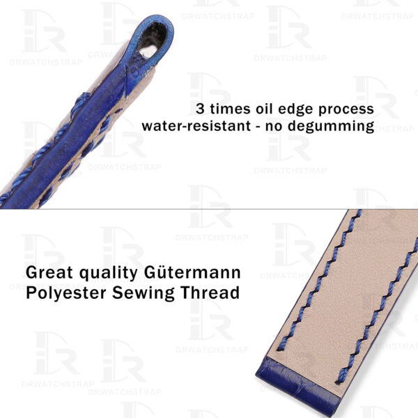 Buy Custom Chopard La Strada diamond Blue Alligator leather strap low price watchband (2)